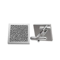 Black & White Abstract Cufflinks – Modern Silver Cufflinks for Men