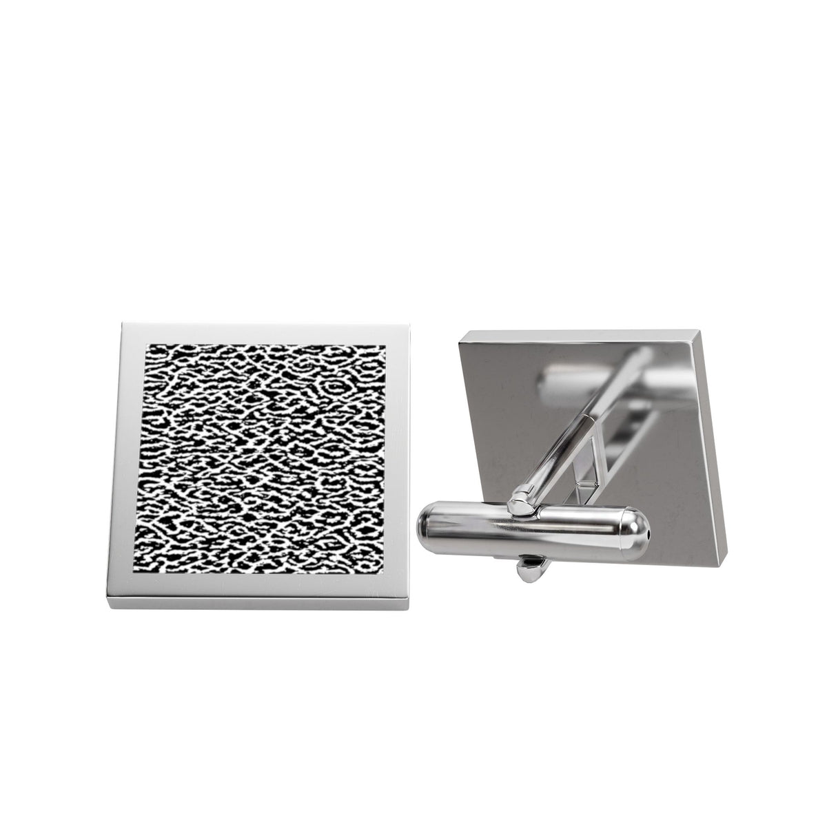 Black & White Abstract Cufflinks – Modern Silver Cufflinks for Men