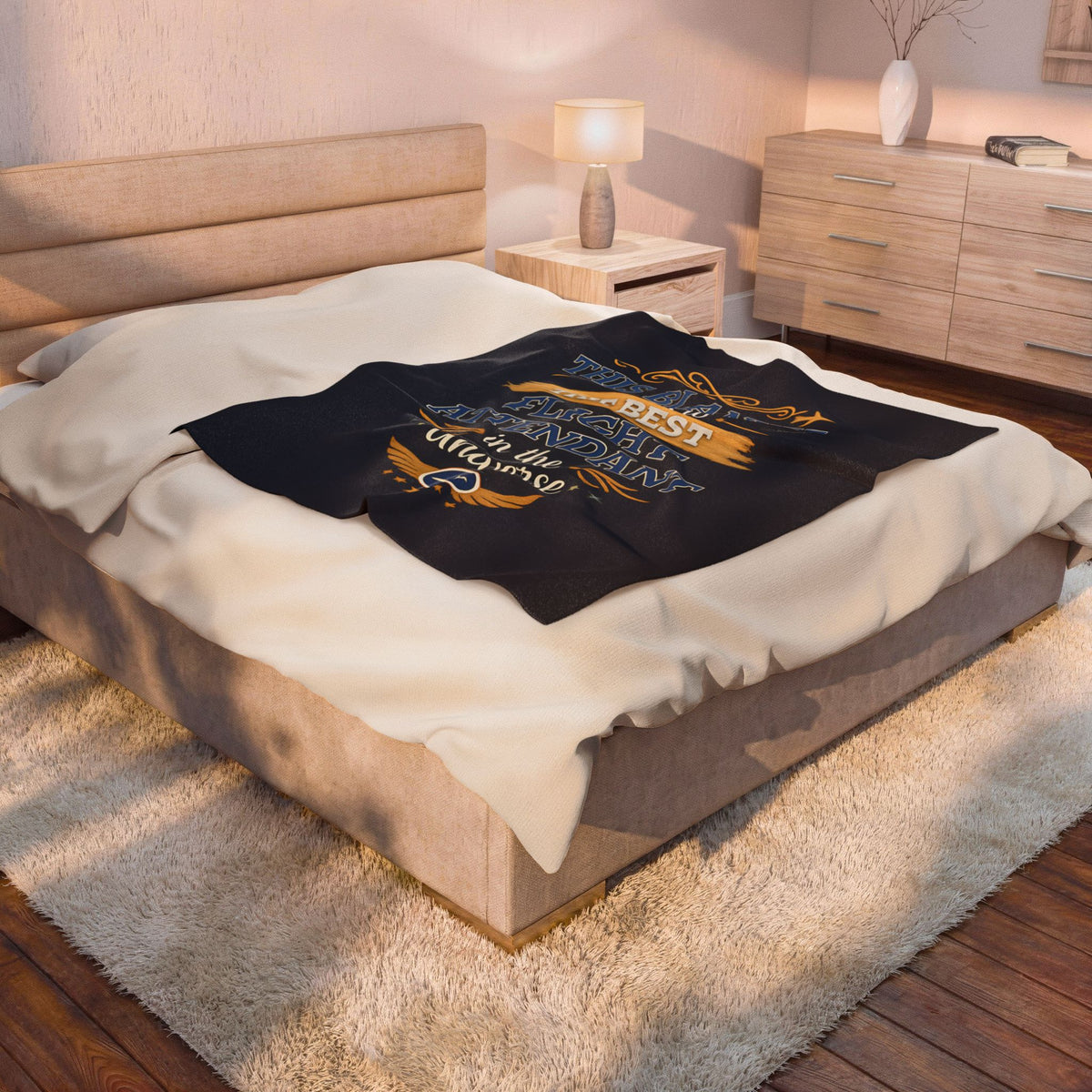 Best Flight Attendant Blanket  Gift for Flight Attendant  Cabin Crew Appreciation Gift  Aviation Throw Blanket