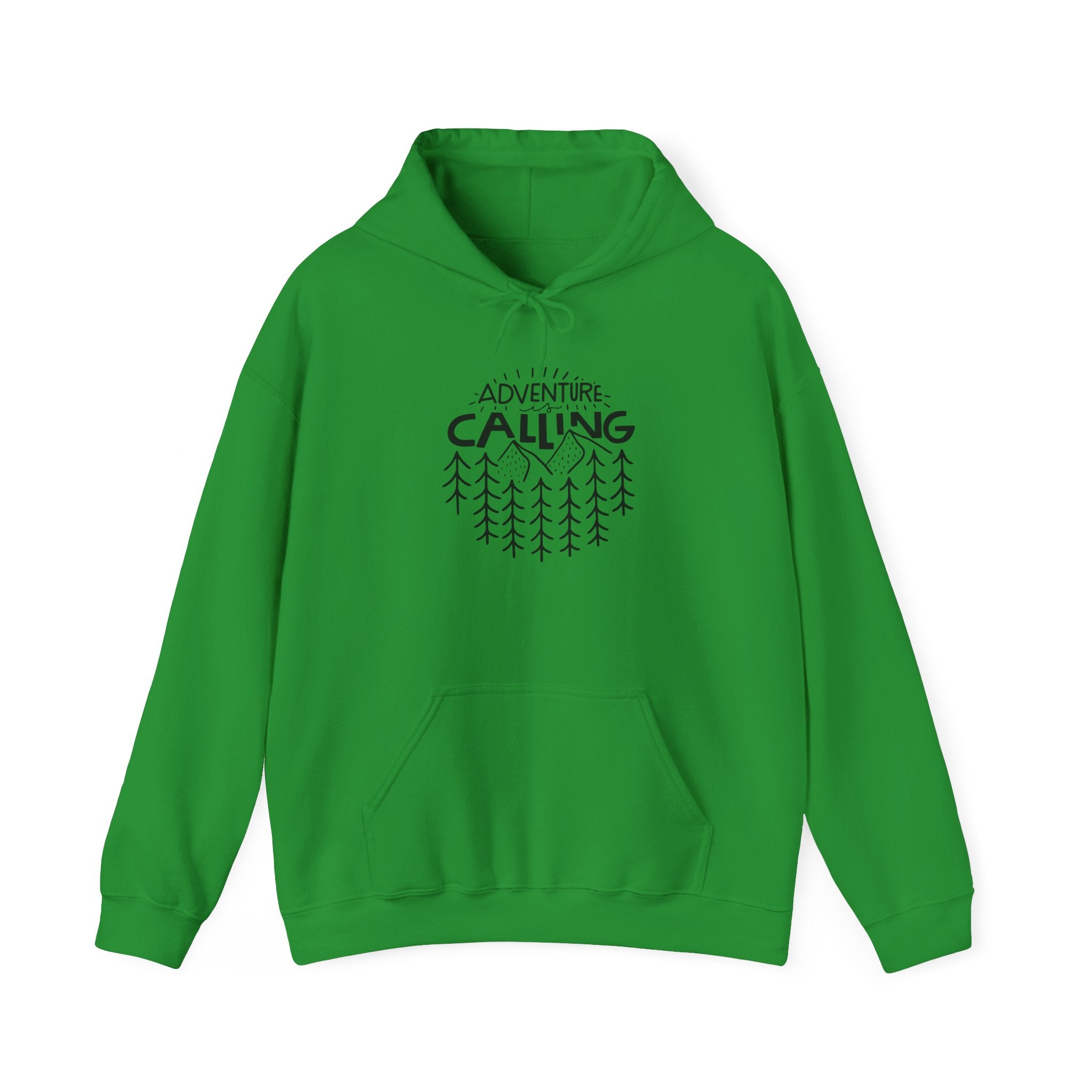 Adventure Calling Hoodie — Forest Trees Graphic Outdoor Pullover
