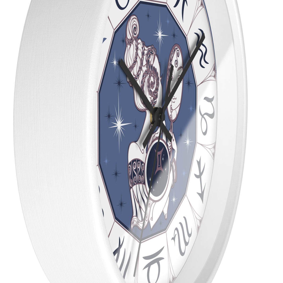 Gemini Zodiac Illustration Wall Clock | Astrological Signs Circle