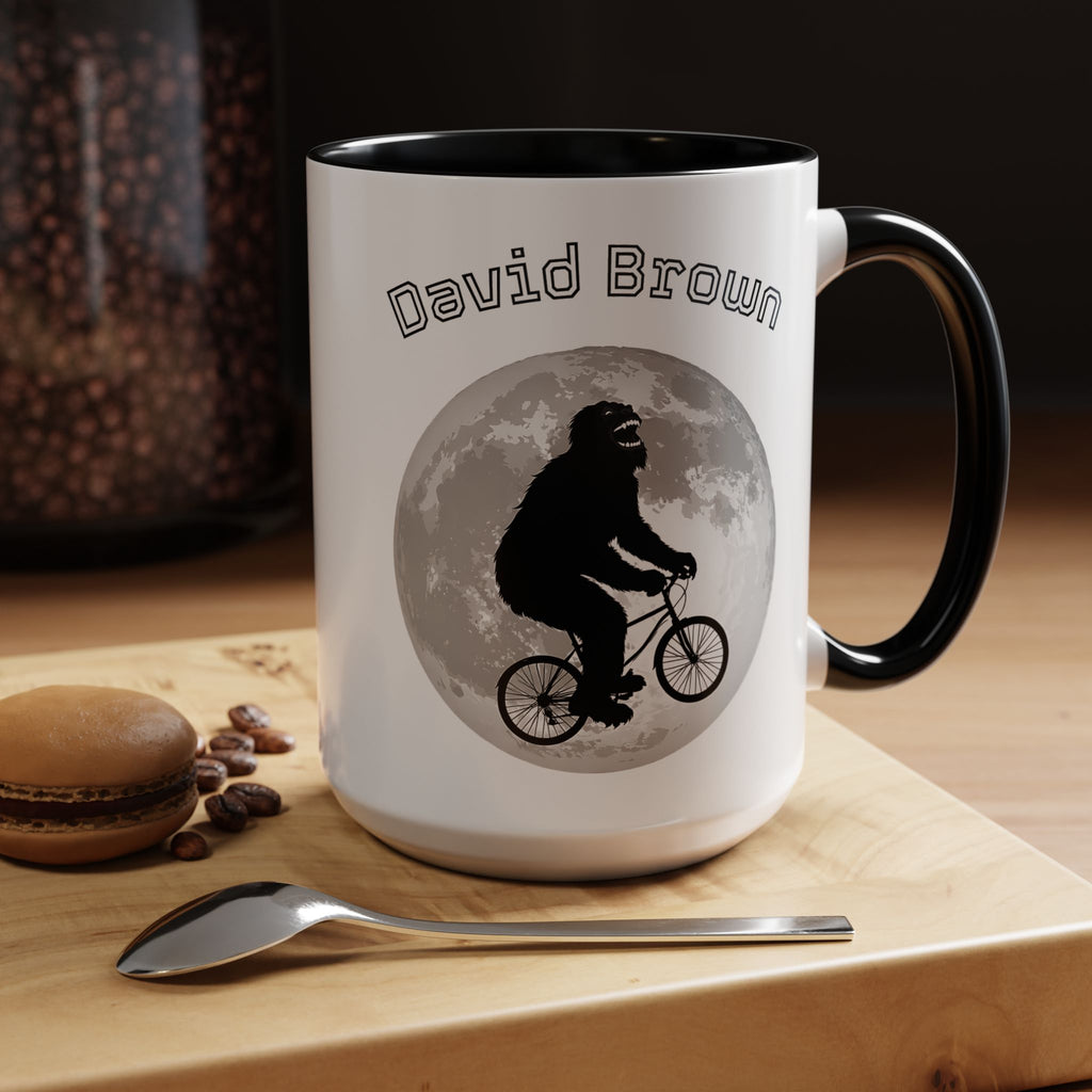 Personalized Bigfoot Mug with Name – Funny Sasquatch Bicycle Gift