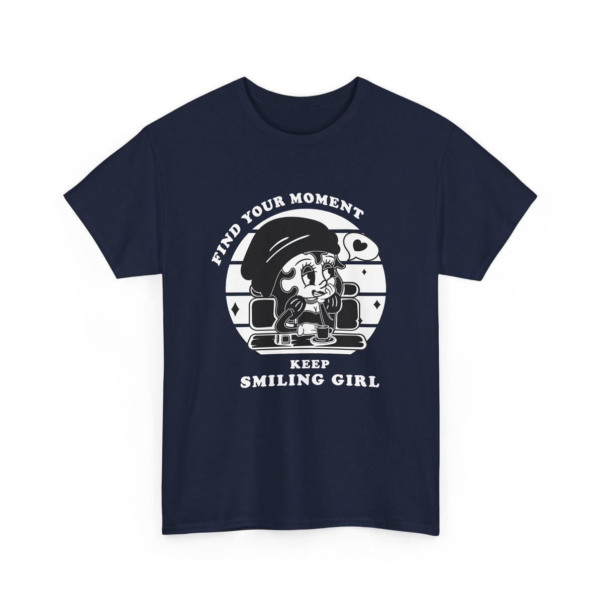 Keep Smiling T-Shirt – Vintage Girl Positive Quote Graphic Tee
