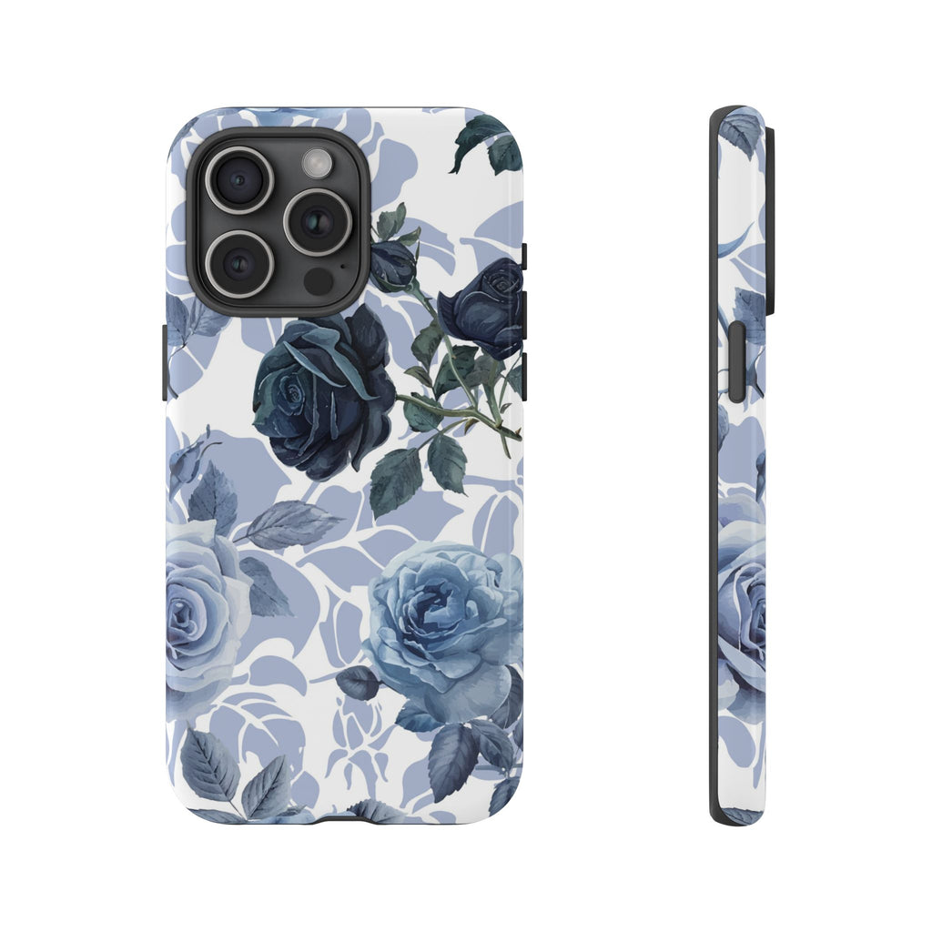 Blue Rose Phone Case – Elegant Floral Tough Case