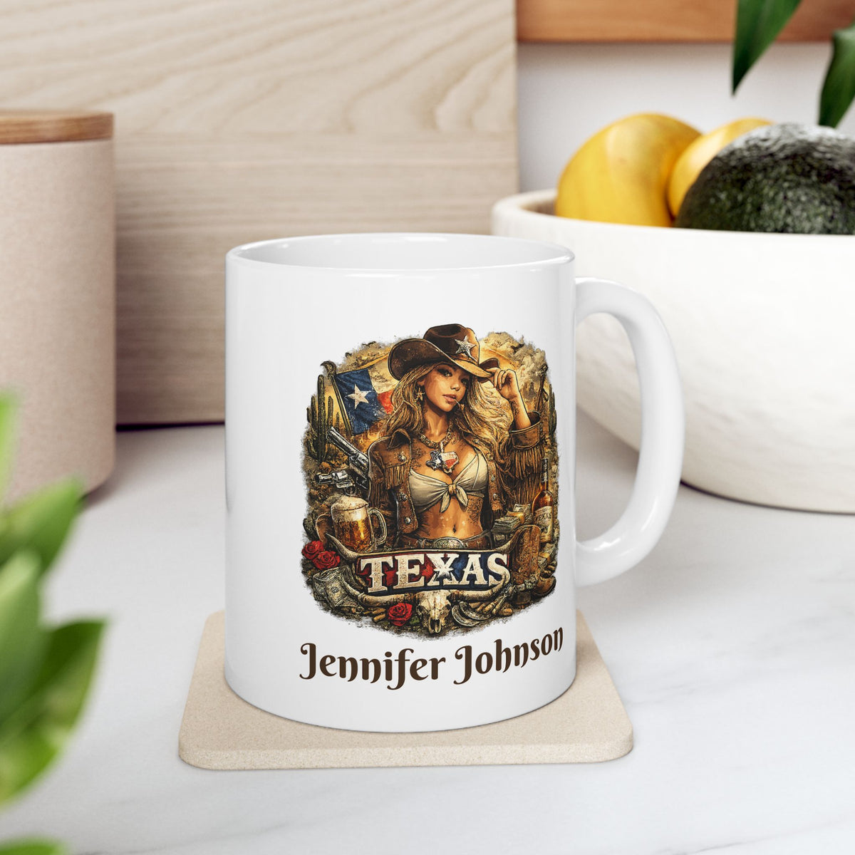 Personalized Texas Cowgirl Mug with Name – Western Gift