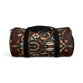 Western Boho Duffel Bag – Brown Southwestern Floral Design