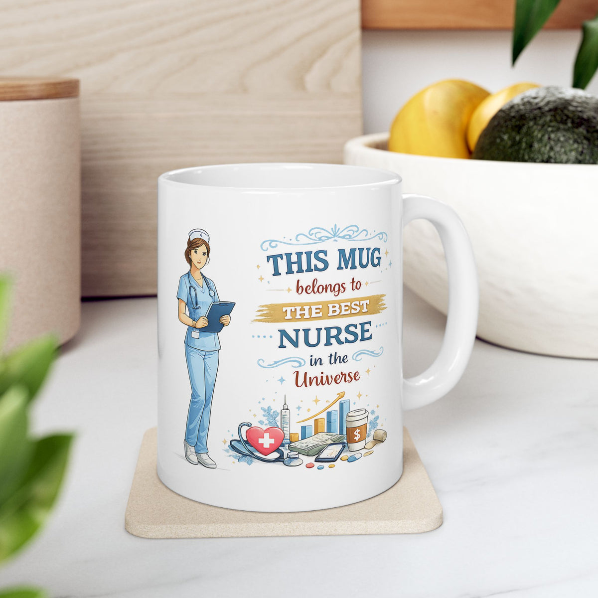 Best Nurse Mug  This Mug Belongs To The Best Nurse in the Universe, Nurse Coffee Mug Gift