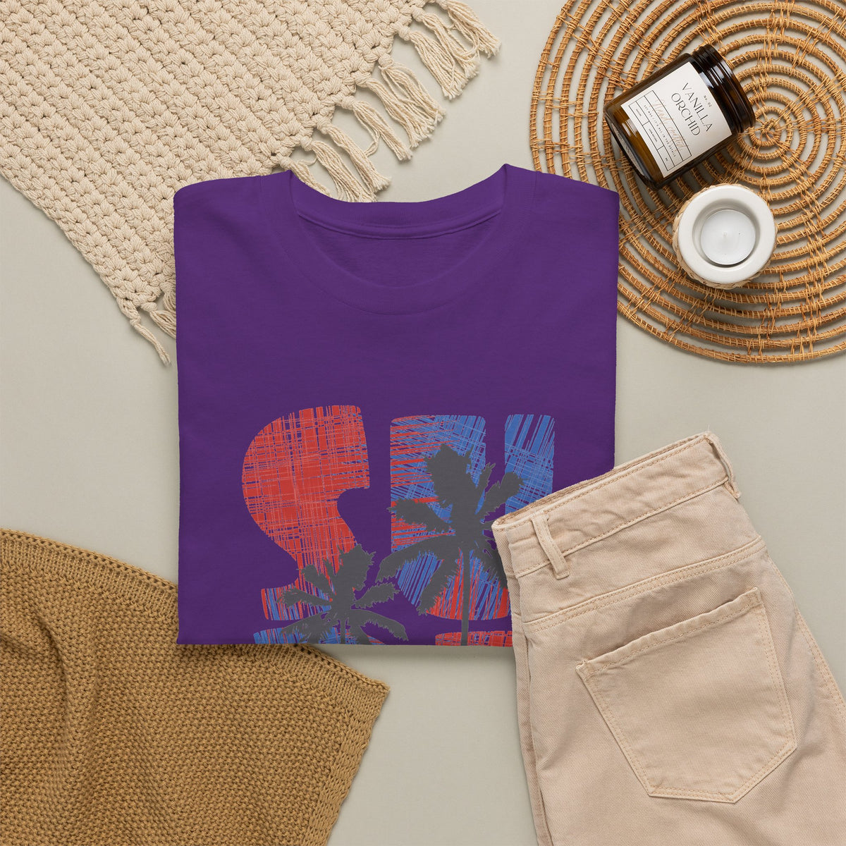 California Surf T-Shirt – Retro Surfboard & Palm Trees Graphic Tee