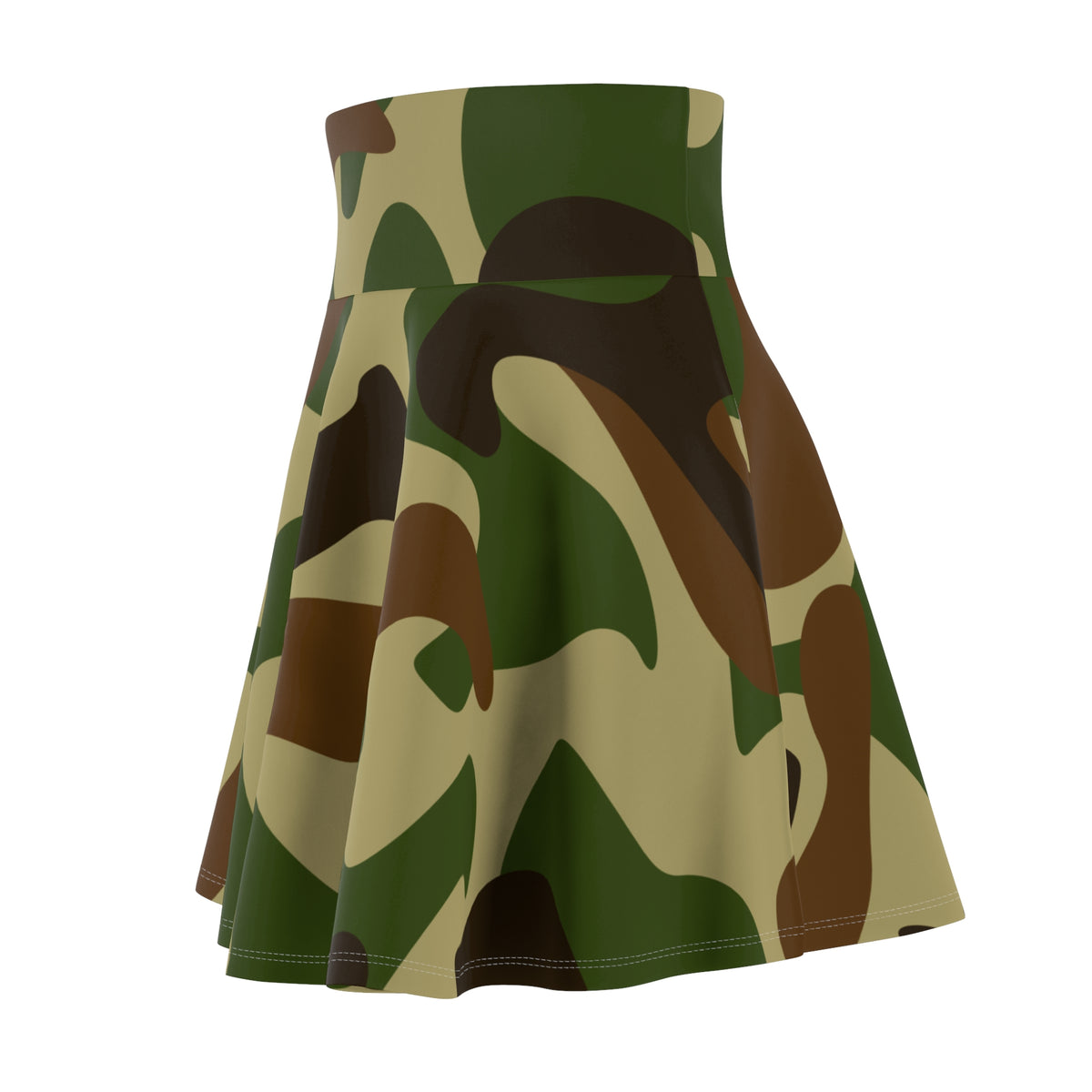 Camouflage Skater Skirt – Green Camo Print