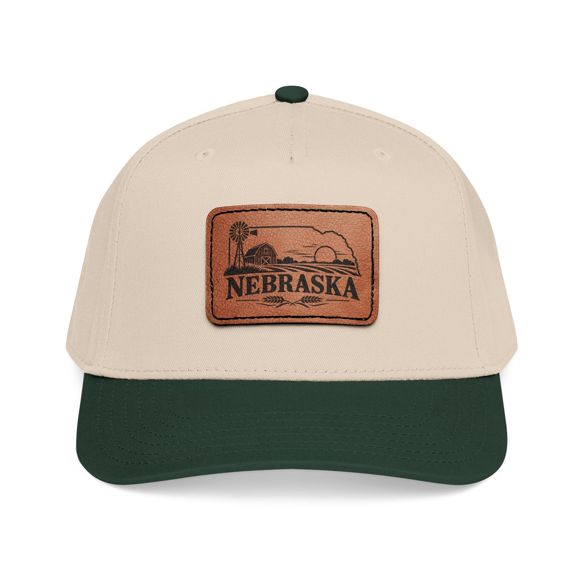 Nebraska Leather Patch Mid Profile Baseball Cap – Farm & Country Hat
