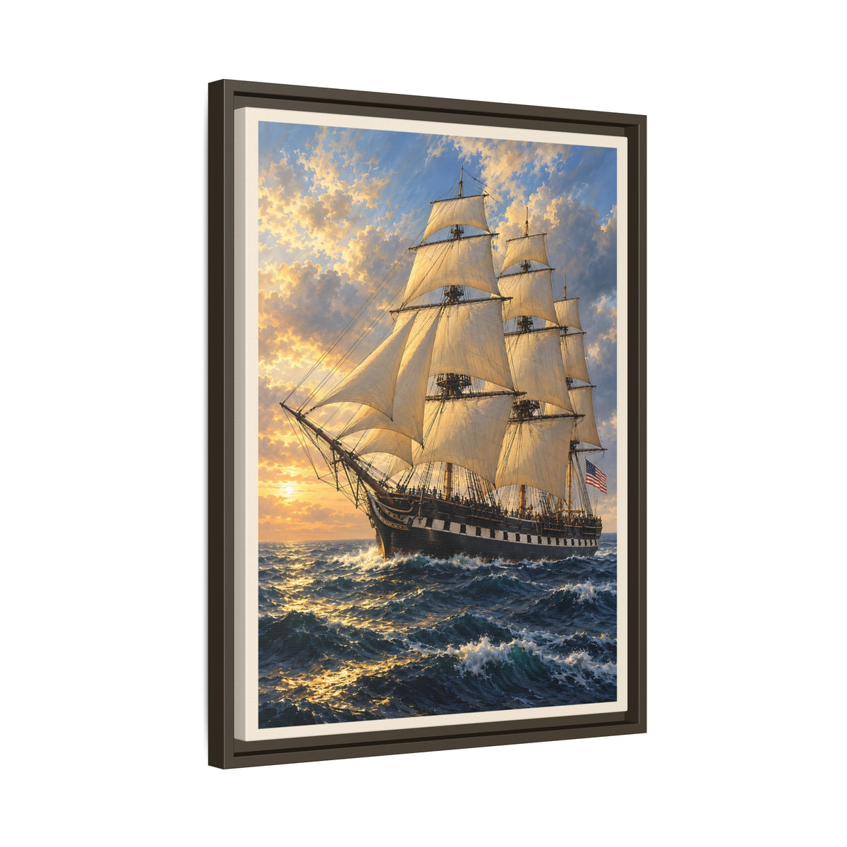 USS Constitution Old Ironsides Framed Canvas – Historic Naval Wall Art