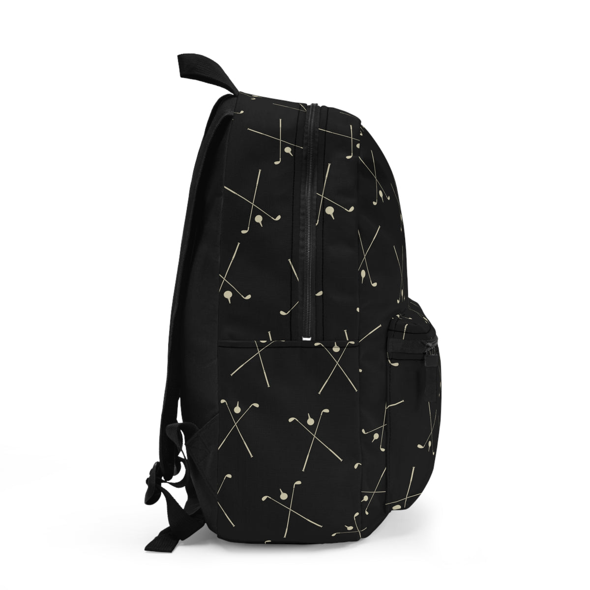 Golf Backpack – Black Golf Pattern Backpack with Bamerix Logo