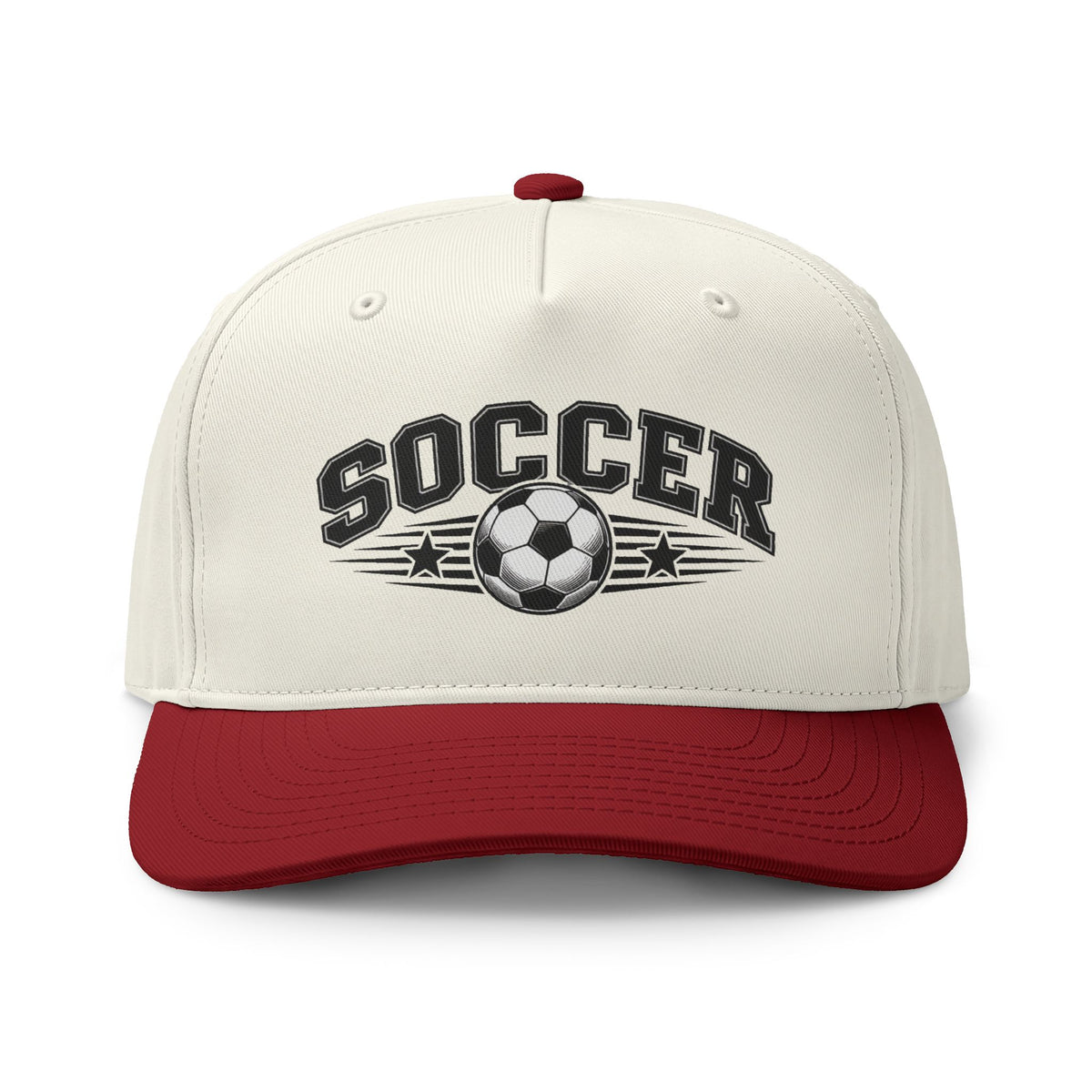 Soccer Two-Tone Cap – Classic Soccer Ball Sports Hat