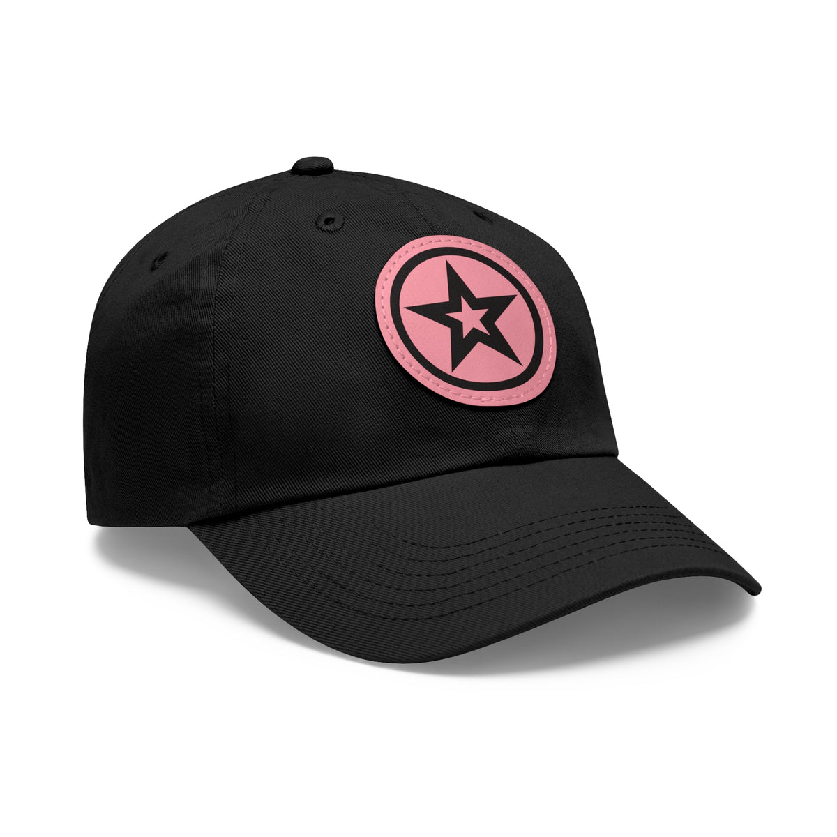 Star Leather Patch Dad Hat – Classic Star Logo Baseball Cap