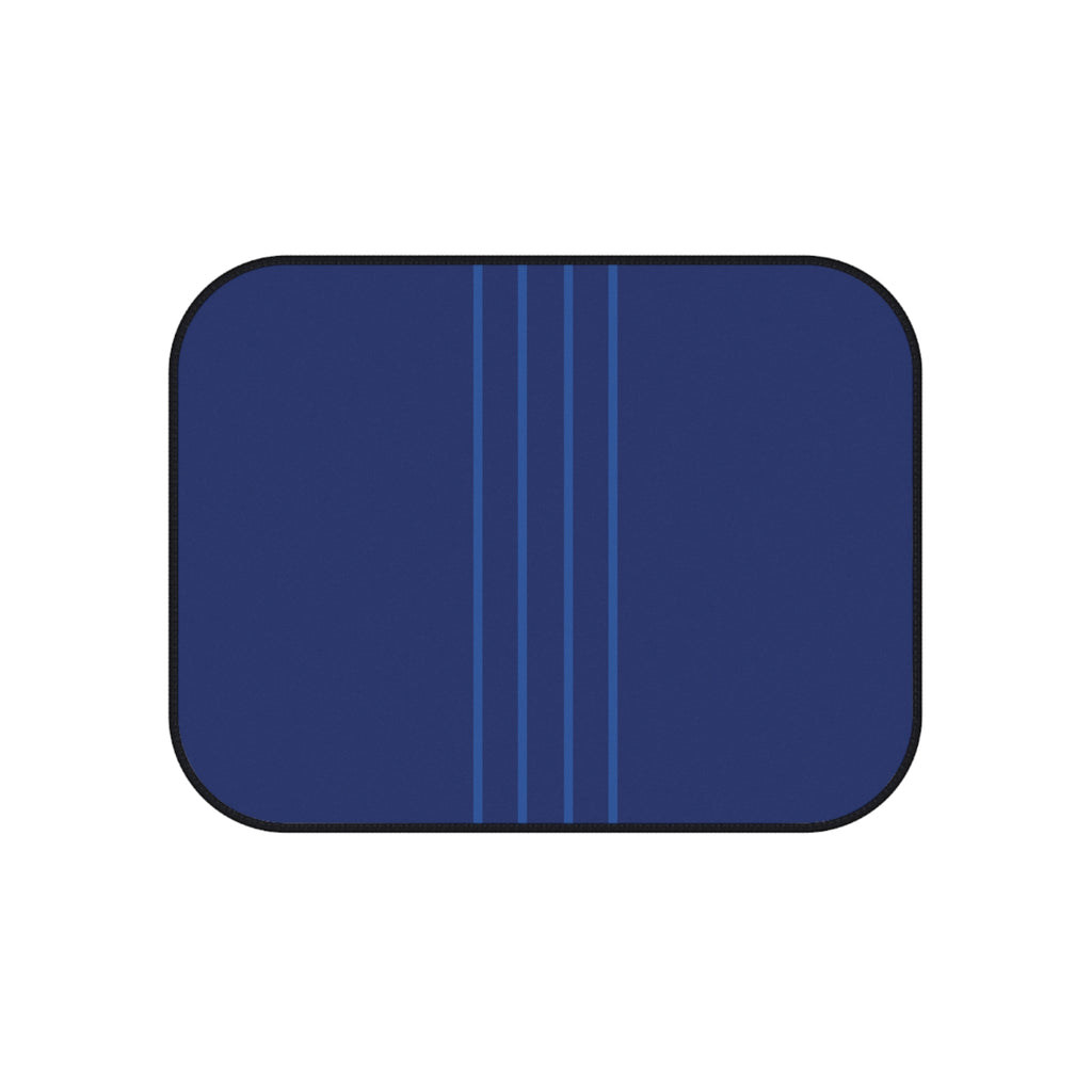 Blue Racing Stripe Car Floor Mats – 4-Piece Set