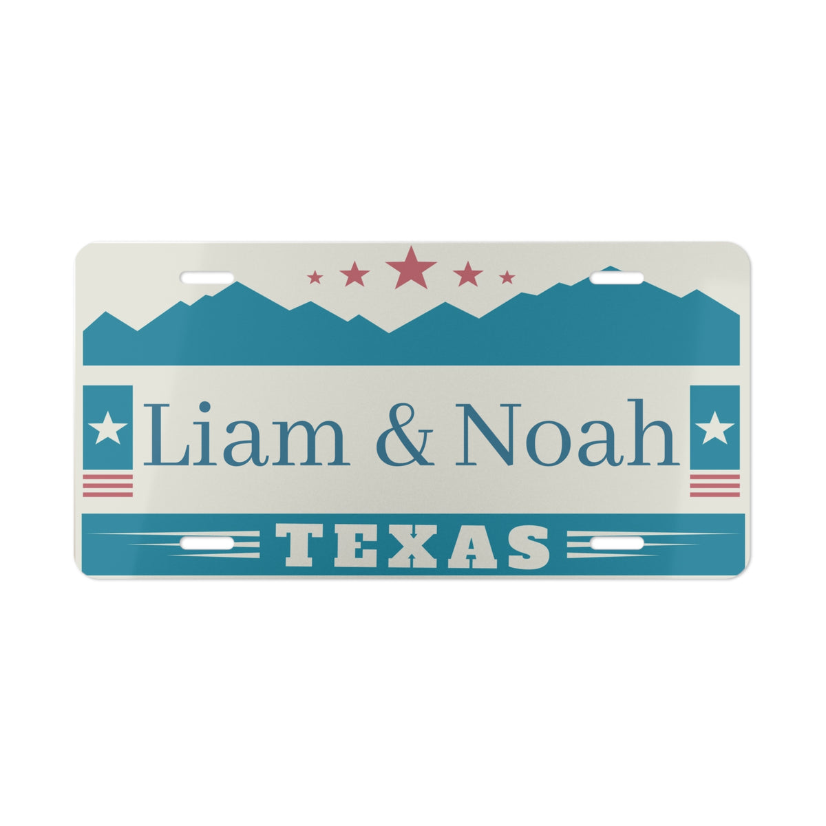 Personalized Texas Vanity License Plate with Names Custom Car Tag Home Decor