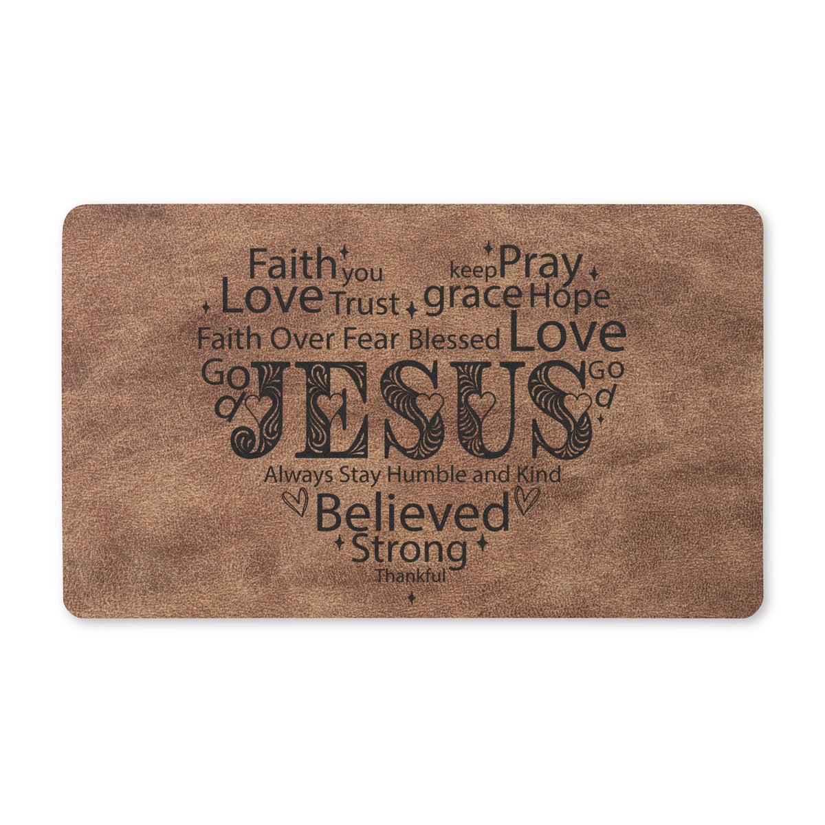 Jesus Faith & Love Doormat – Christian Inspirational Entryway Mat