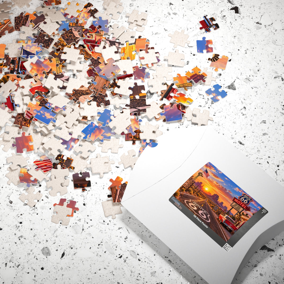 Route 66 Puzzle – Vintage American Road Trip Jigsaw Puzzle (110, 252, 520, 1014-piece)