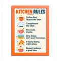 Kitchen Rules Funny Kitchen Wall Art – Colorful Framed Poster