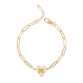 Home Is You Heart Bracelet – Engraved Paperclip Chain
