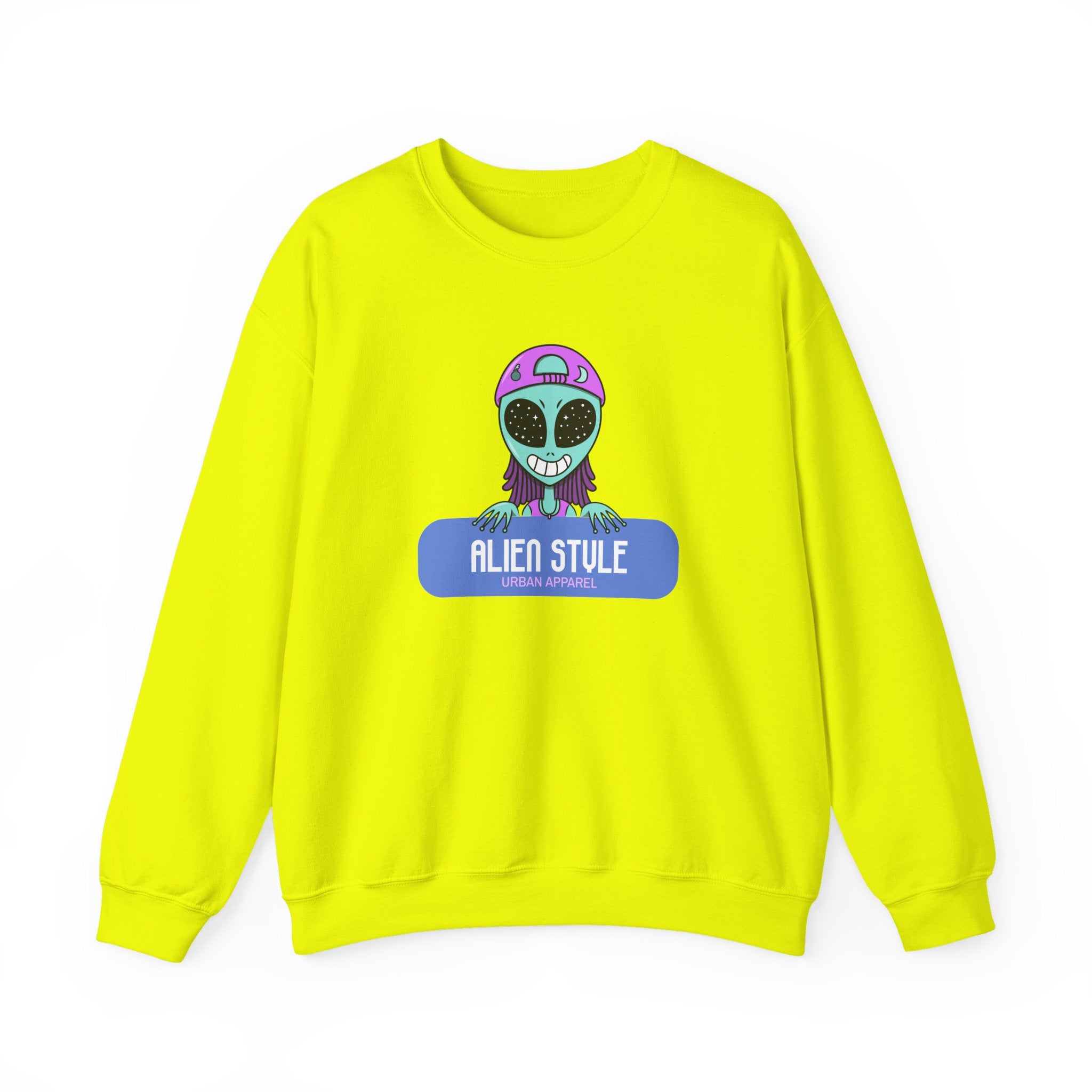 Alien Style Urban Sweatshirt, Unisex Crewneck, Streetwear Fashion, Comfy Gift, Casual Style, Cool Graphic Apparel