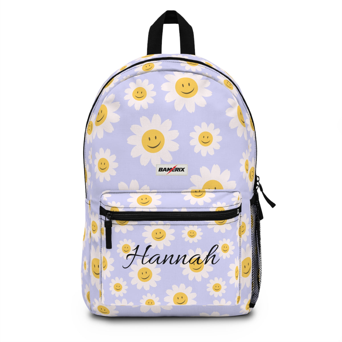 Personalized Daisy Backpack with Name – Cute Smiley Flower Backpack
