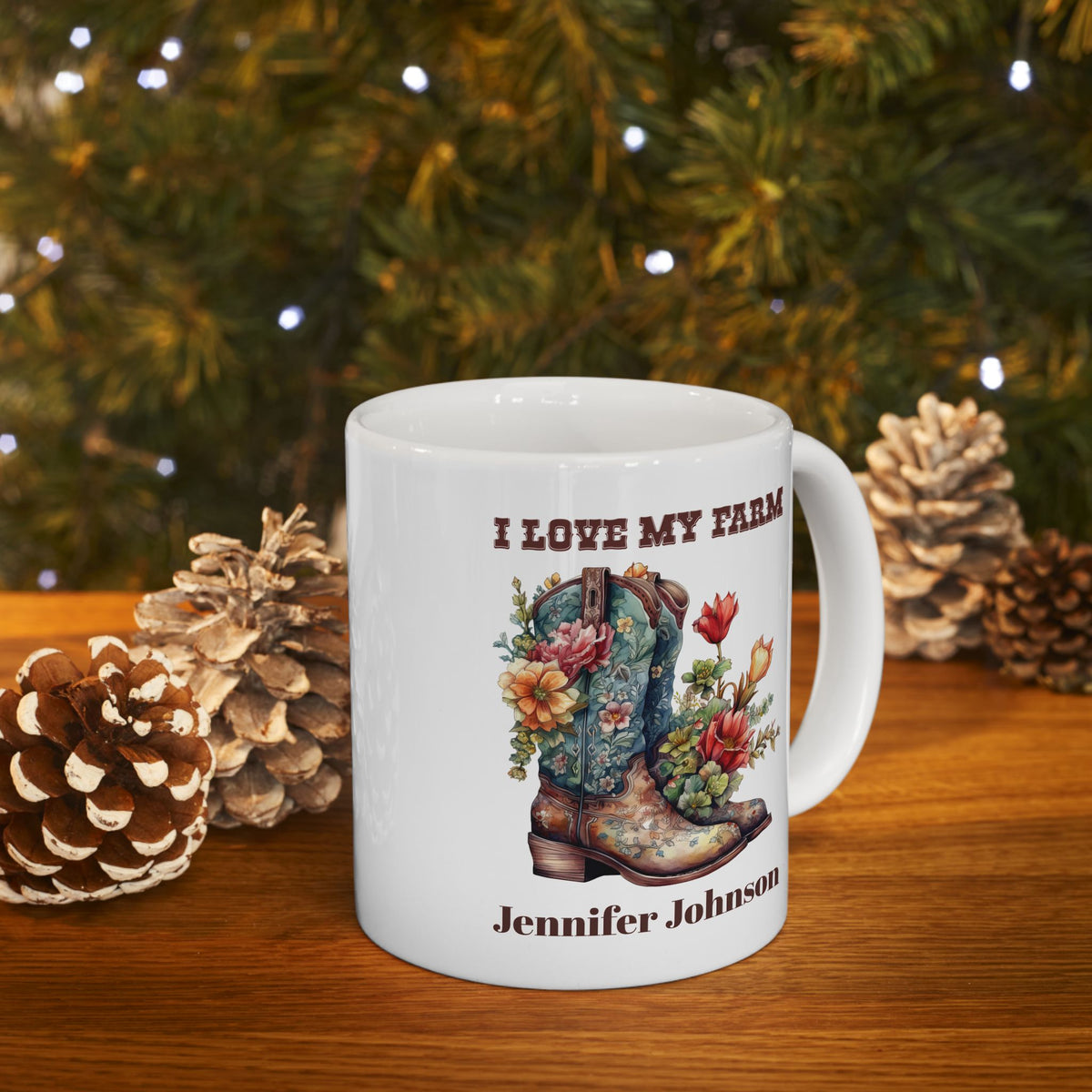 Personalized Farm Mug with Name – Western Farmhouse Gift