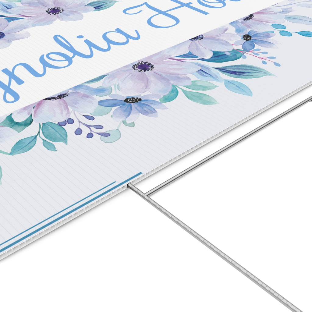 Personalized Floral House Name Yard Sign – Custom Property Sign Y5