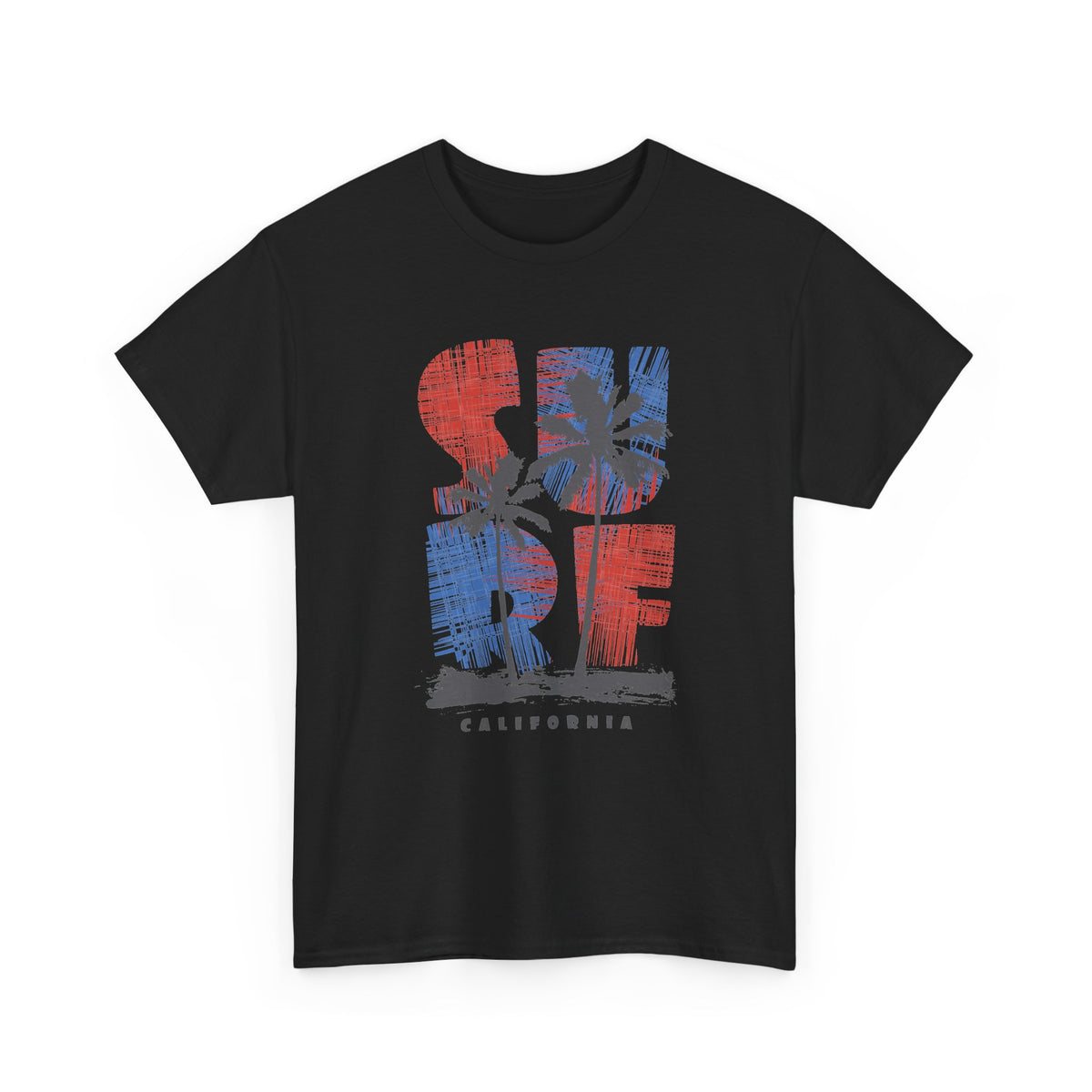 California Surf T-Shirt – Retro Surfboard & Palm Trees Graphic Tee