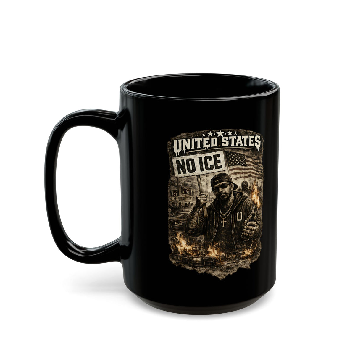 United States No ICE Mug Political Protest Coffee Cup Activist Statement Gift