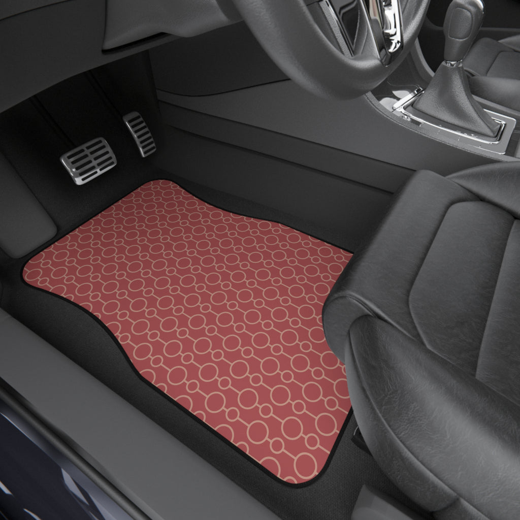Dusty Rose Geometric Car Floor Mats – 4-Piece Set