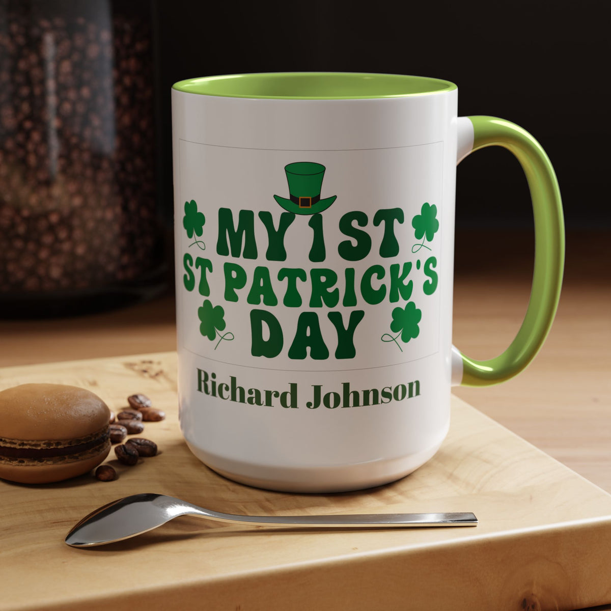 Personalized St. Patrick’s Day Mug with Name – Irish Shamrock Gift