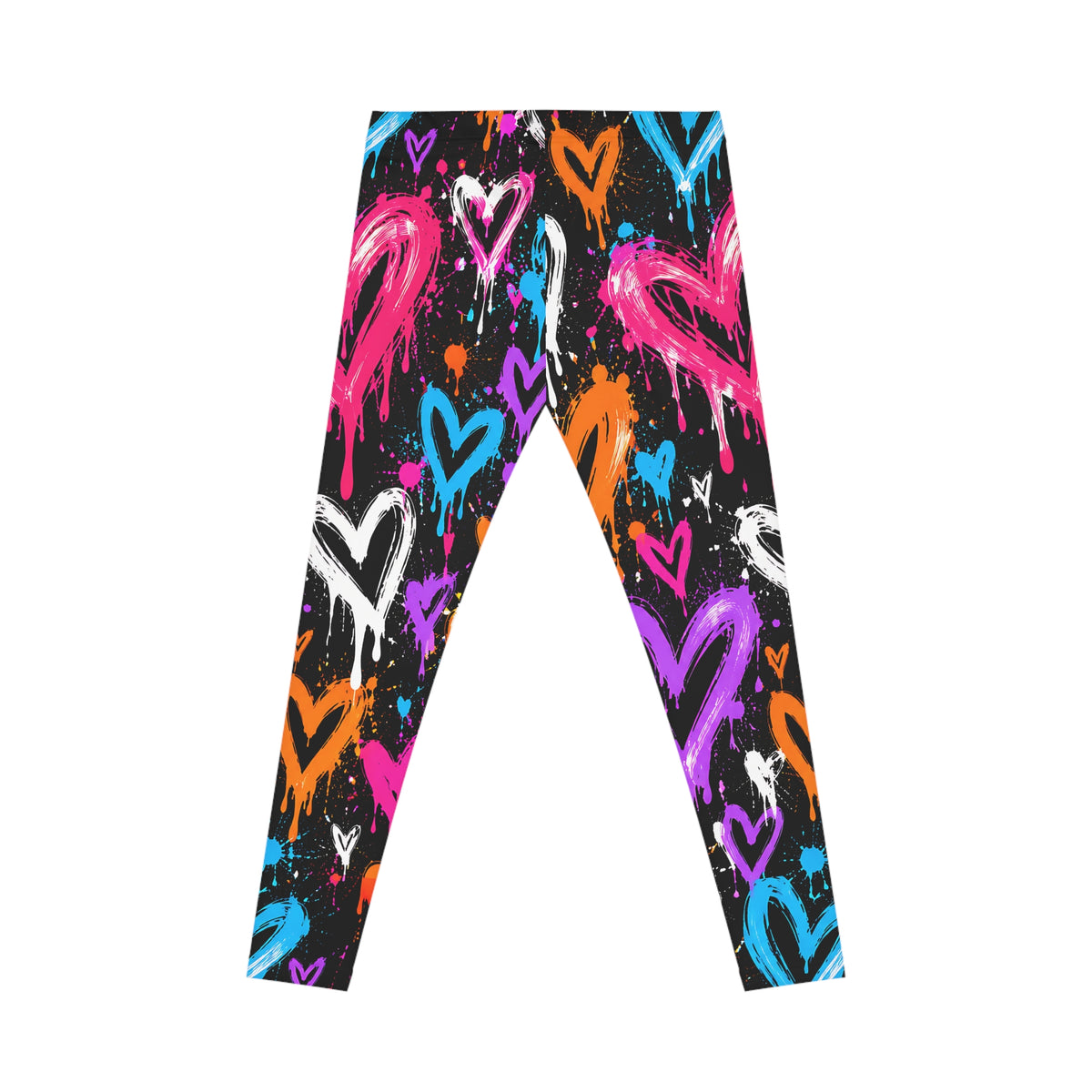 Graffiti Heart Leggings – Colorful Street Art Print