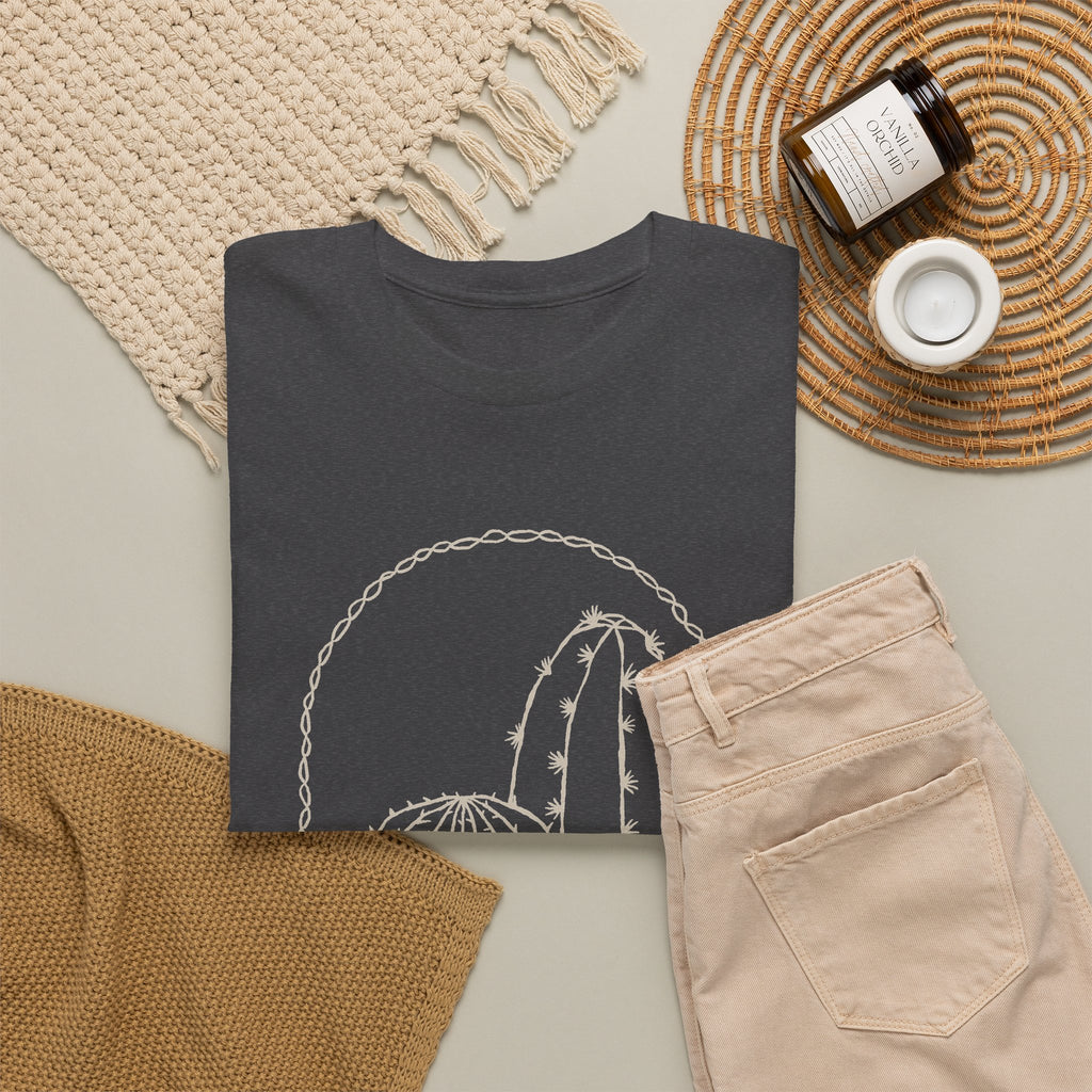 Minimal Cactus T-Shirt – Desert Line Art Unisex Graphic Tee