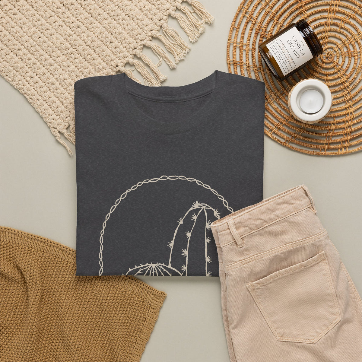 Minimal Cactus T-Shirt – Desert Line Art Unisex Graphic Tee