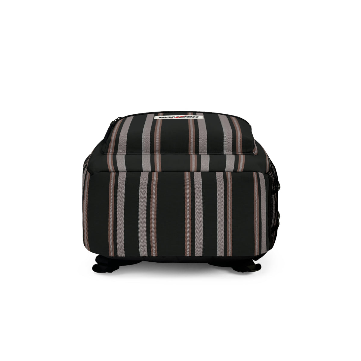 Black Striped Backpack – Modern Retro Stripe Everyday Backpack