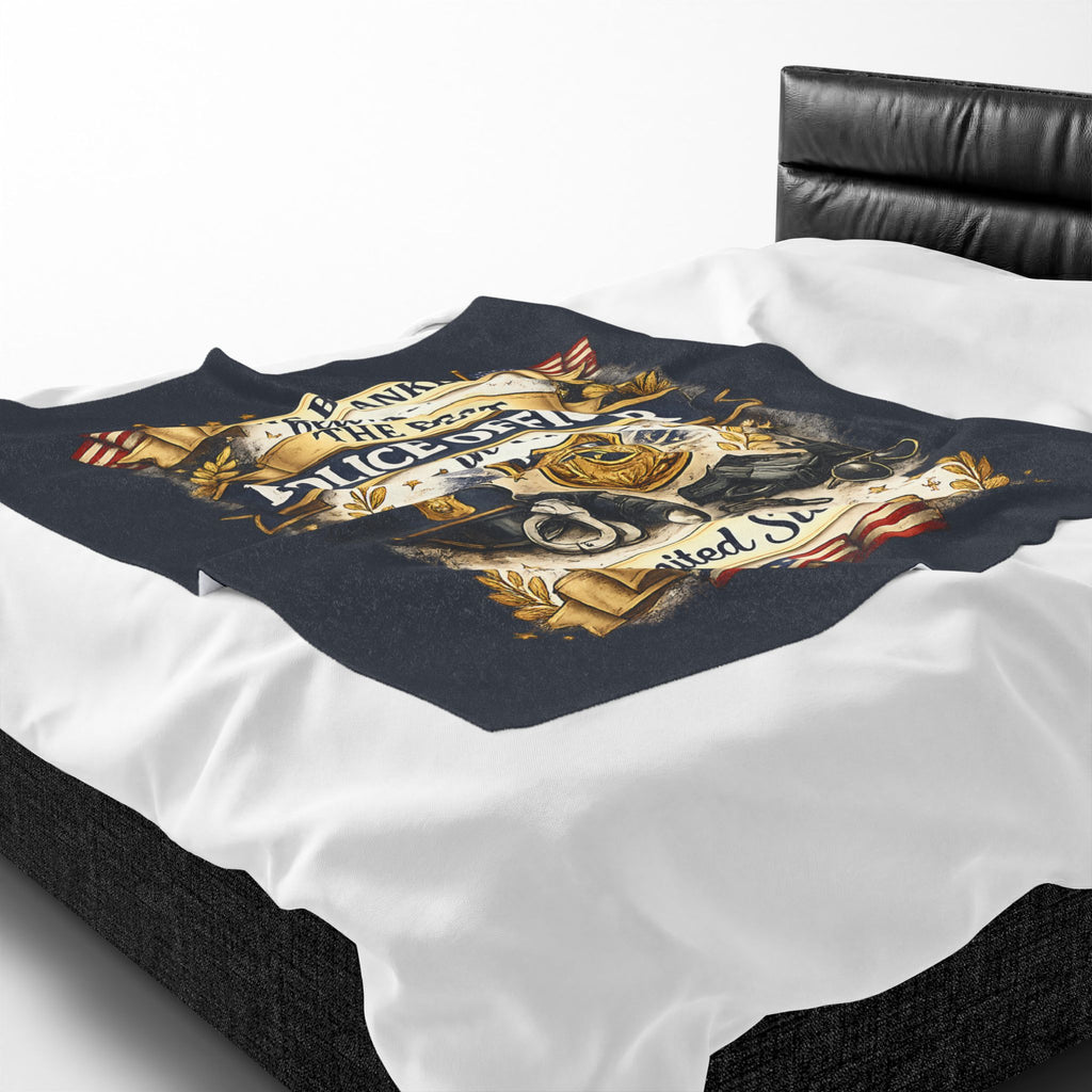 Best Police Officer Blanket  Gift for Police Officer  Patriotic Law Enforcement Throw  USA Officer Appreciation Gift