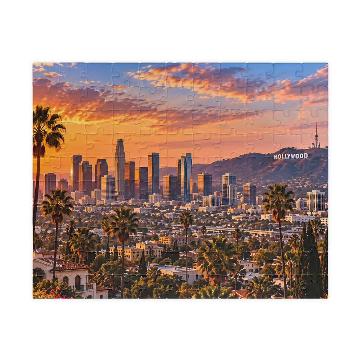 Los Angeles Puzzle – Hollywood & California Skyline Jigsaw Puzzle (110, 252, 520, 1014-piece)