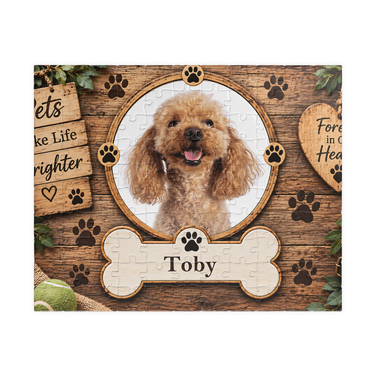 Personalized Pet Photo Puzzle – Custom Dog or Cat Picture & Name (110, 252, 520, 1014-piece)