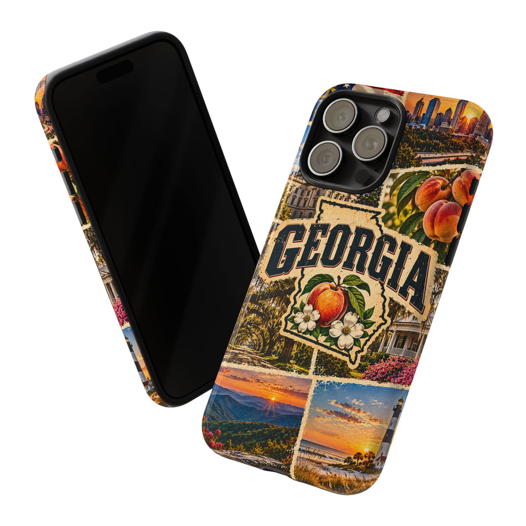 Georgia Travel Collage Tough Phone Case – Vintage State Design