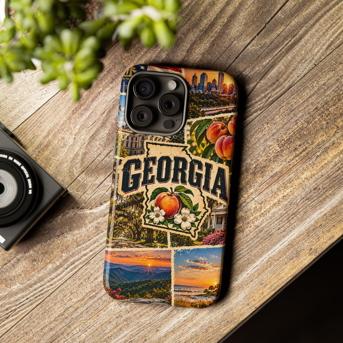 Georgia Travel Collage Tough Phone Case – Vintage State Design