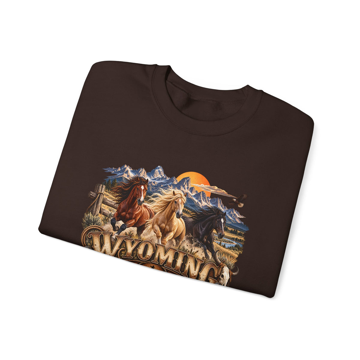 Wyoming Horses Sweatshirt – Vintage Western Design