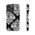 Black & White Damask Phone Case – Elegant Tough Case