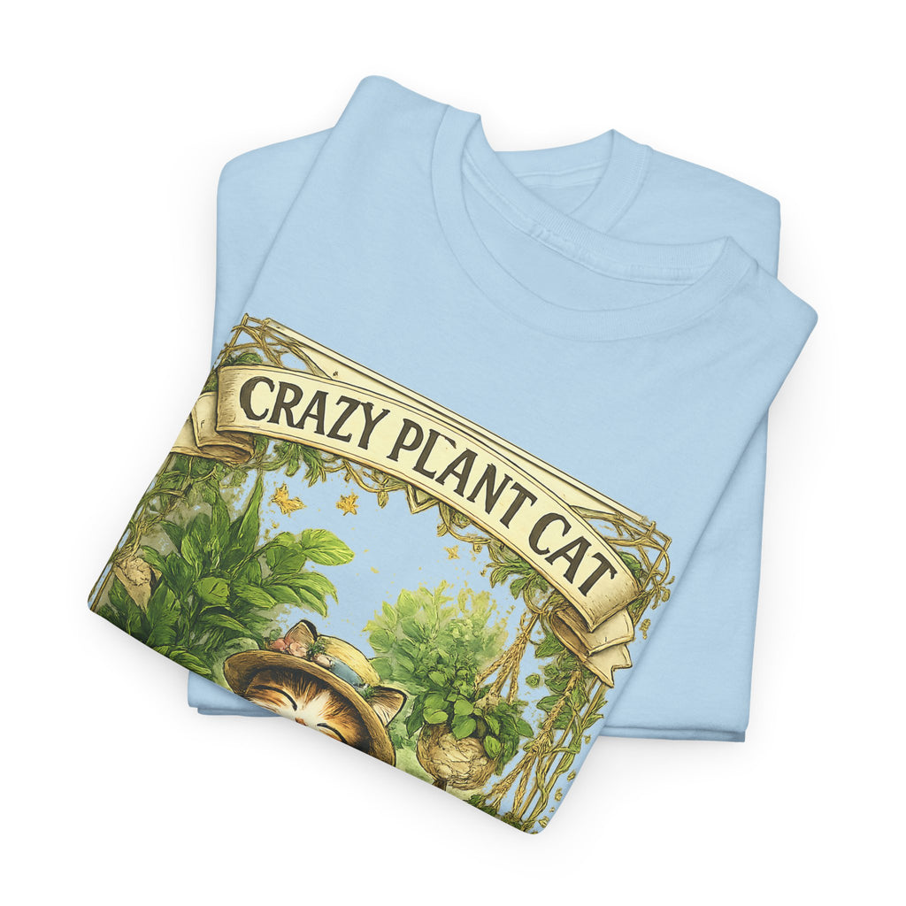 Crazy Plant Cat T-Shirt – Cat & Houseplant Botanical Graphic Tee