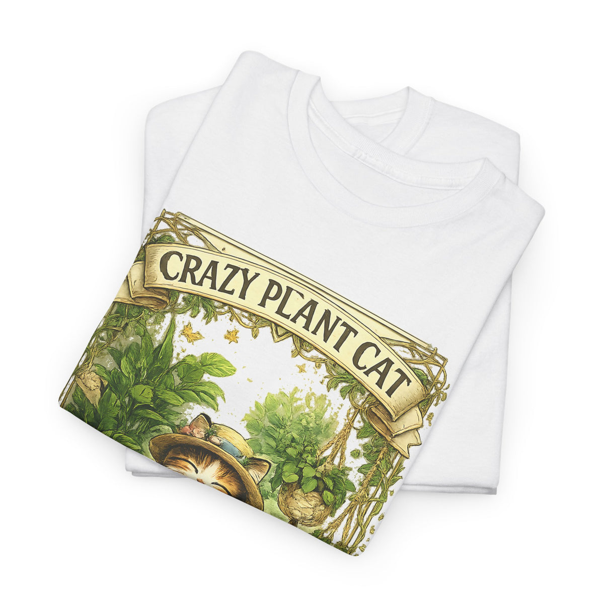 Crazy Plant Cat T-Shirt – Cat & Houseplant Botanical Graphic Tee