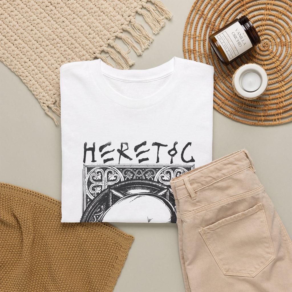 Heretic Skull T-Shirt – Gothic Pentagram Dark Graphic Tee