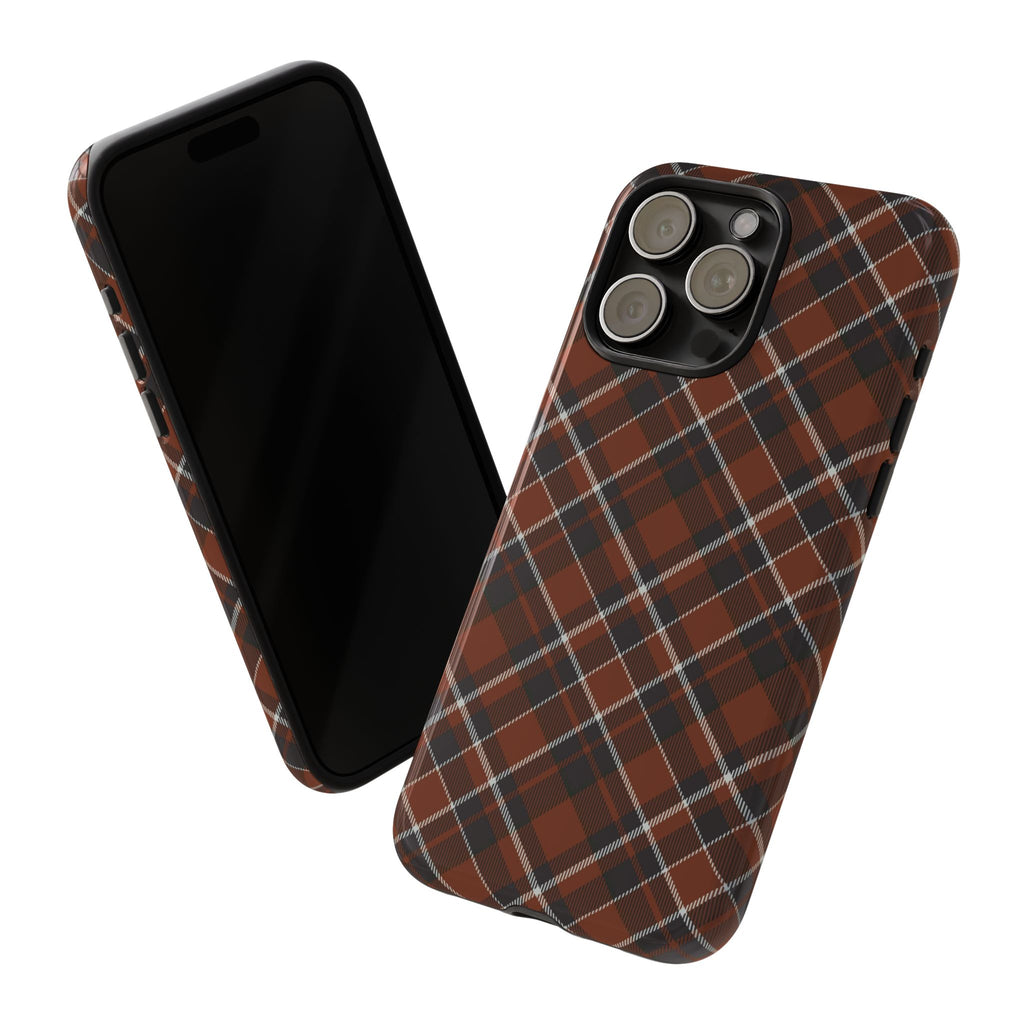 Brown Plaid Phone Case – Classic Tartan Tough Case
