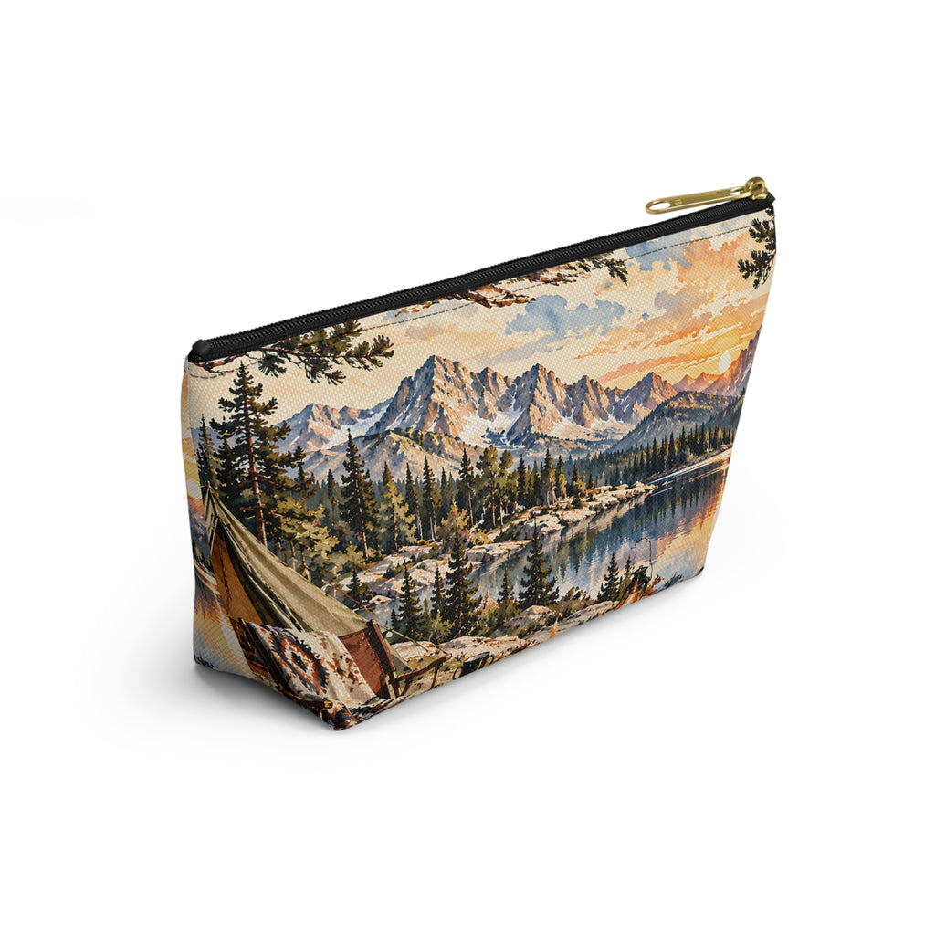 Mountain Camping Pouch – Vintage Outdoor Adventure Print