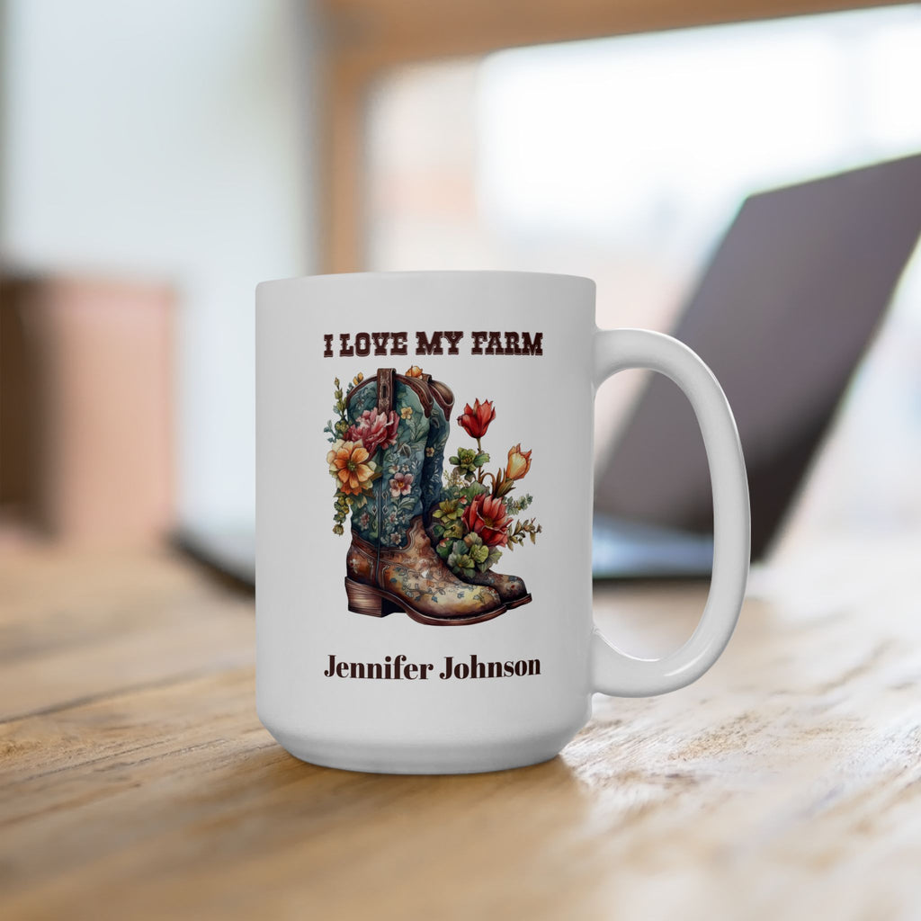 Personalized Farm Mug with Name – Western Farmhouse Gift