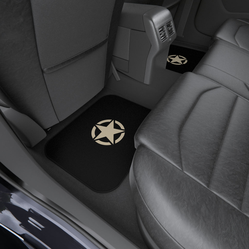 Military Star Car Floor Mats – Black 4-Piece Set